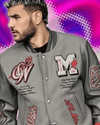 Trendy Soccer Fashion New Men's Embroidered Bomber Jacket Hip Hop Letter Splicing Leather Baseball Clothing Y2K Jacket