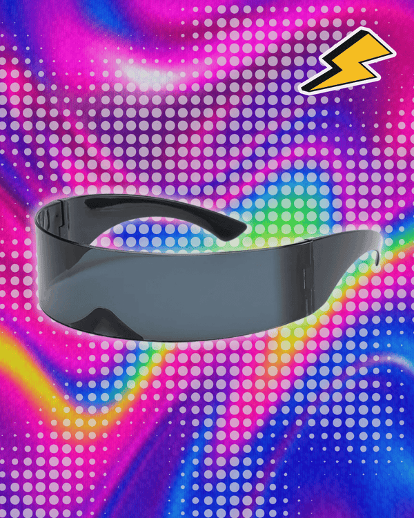 Y2K Future Warrior Rimless Sunglasses One Piece Lens Wrap Around Cyber Punk Futuristic Men Women Hip Hop Party Sun Glasses