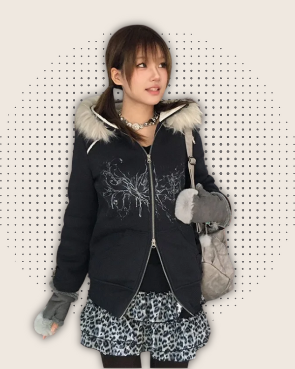 Fur-Lined Y2K Harajuku Outerwear – Women