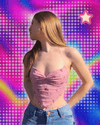 Women Y2K Casual Sexy Pink Cute Halter Tops Sleeveless Flower Print Aesthetic Kawaii Clothes Backless Crop Top