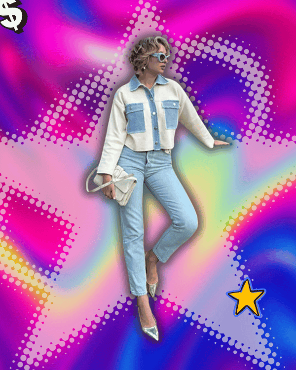 Y2k Women Denim Patchwork Jacket Coat Lapel Long Sleeves Jeans with Packets Spring Casual Lady Denim Coats Designer Outwear Top