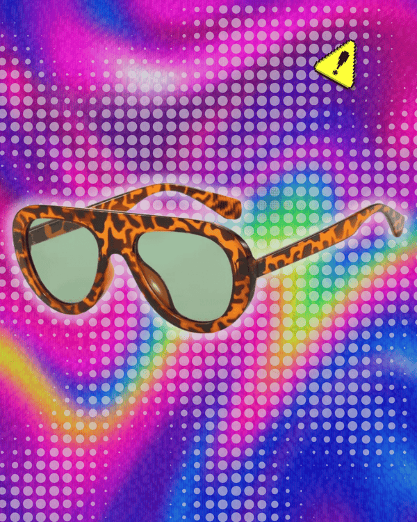 Y2K Retro Round Small Sunglasses Trendy Leopard Print Glasses Vintage Unisex Eyewear for Women Men Bold Fashion Accessories