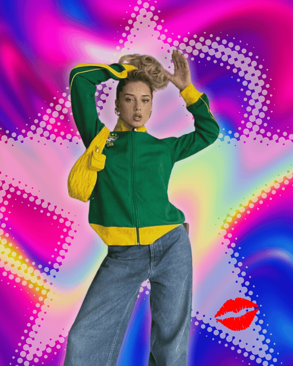 Brazil Aesthetic Zip Up Hoodies 2000s Retro Grunge Mall Goth Jacket Coat Y2K  Vintage Slim Sweatshirts Letter Embroidery Graphic