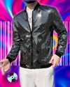 Y2K Men's Streetwear Night Club Stage Thin Motorcycle Jackets Fashion Men Hip Hop Sequined Bombers Jacket Coat Fashion Clothing