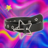 Y2K Punk Star Eyelet Black Rivet Belt Goth Pu Leather Belts For Women Jeans Pants Boys And Girls Students Belt