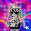 HLJ Y2K Pattern Printing Bodycon One Piece Spaghetti Strap Mini Dresses Women Sleeveless Backless Slim Vestidos Sexy Streetwear
