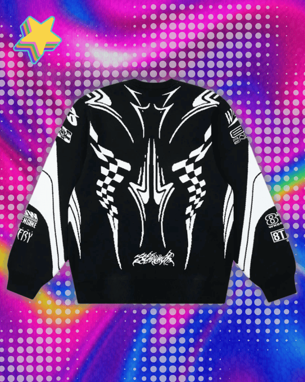 Men Winter Sweater Coat Knitwear Oversized Goth Long Sleeve Tops Korean Fashion Streetwear Y2k Harajuku Pullover Jumper Clothing