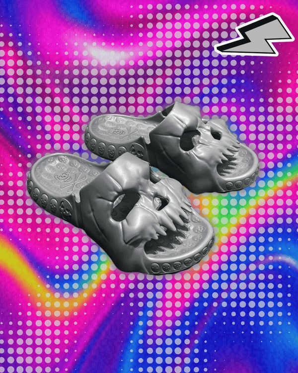 Skull Design Men Slippers Y2K Personalized 2023 Punk Summer Outdoor Slide Thick Sole Platform Beach Non-Slip Male Sandals