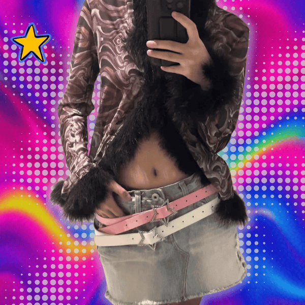 Y2K Star Buckle Belt Pink Leather Elastic Binding Embellished Waistband Sparkling Rhinestone Retro Bride Decoration Accessories