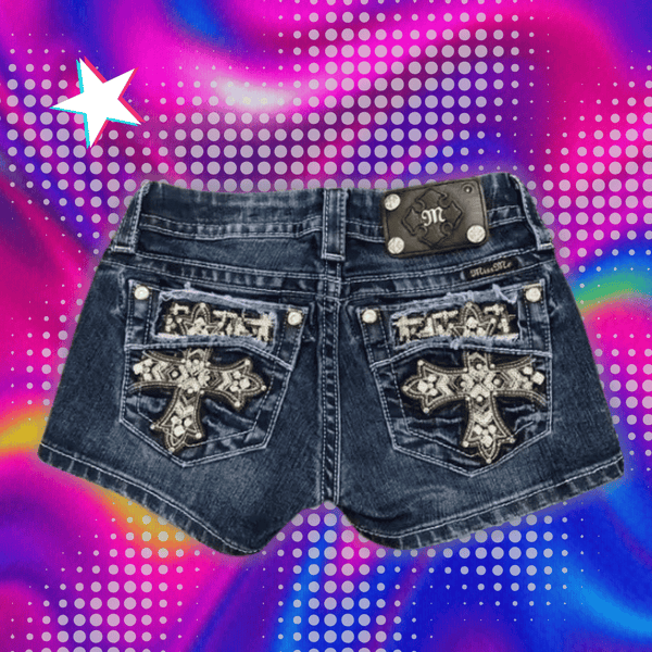 Y2k Shorts Women Harajuku Oversized Pattern Ironing Retro Goth Women Clothing Jean Shorts High Waist Hip Sexy Girl Biker Shorts