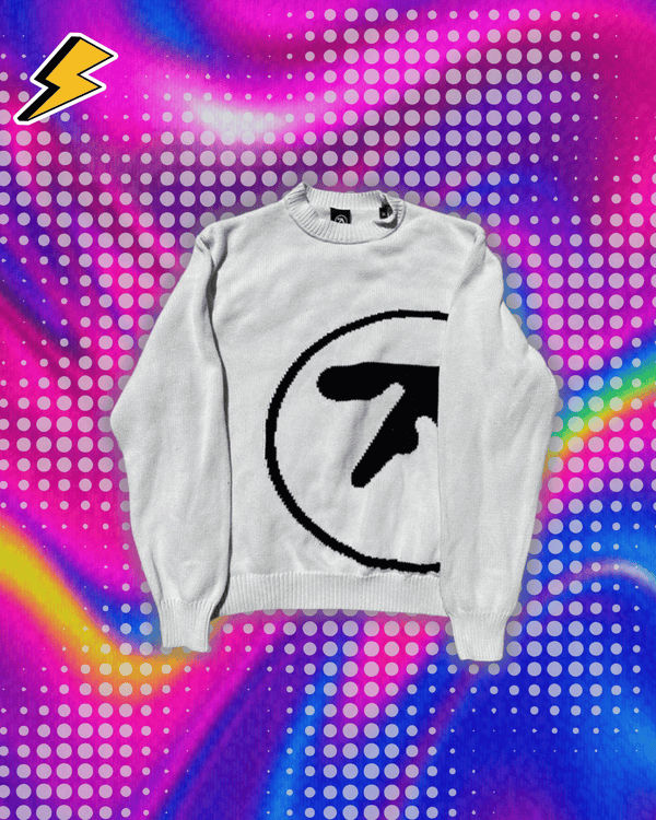 Men's Sweater Y2K Aphex Twin Knit Oversized Pullovers Gothic Jumper Winter Graphic Streetwear Long Sleeve Tops Vintage Clothing