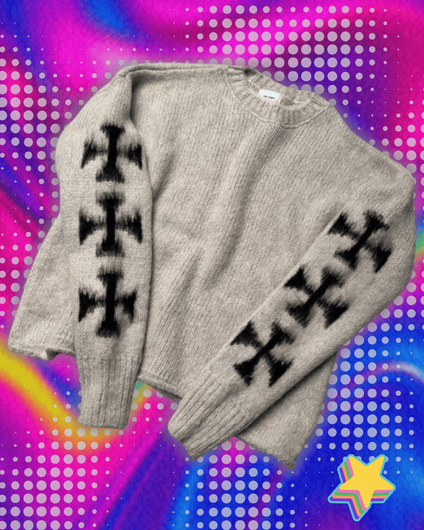 Y2k Punk Goth street Men sweater Retro Hip Hop Winter warm knitwear Couple Harajuku trend Fashion casual oversized pullover