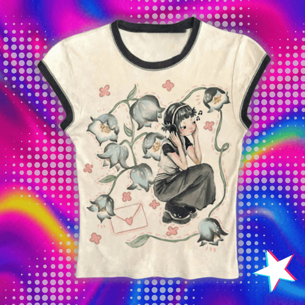 Y2K Korean Popular Clothes Emo Aesthetic Summer Baby Tee Streetwear Gothic Harajuku Graphic Print T-shirt Women Vintage Crop Top