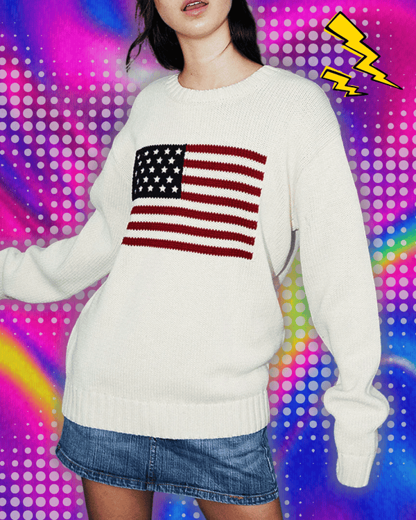Streetwear Y2k Retro Sweater Star Print Long Sleeve Crew Neck Knit Pullover Jumper Top 2000s Vintage Sweater Winter Fall