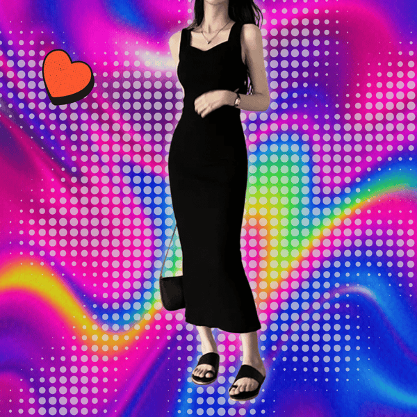 CIBBAR Basic Knit Long Dress Korean Fashion Square Collar Sleeveless Women's Dresses Summer Casual Y2k Vintage All-match Outftis