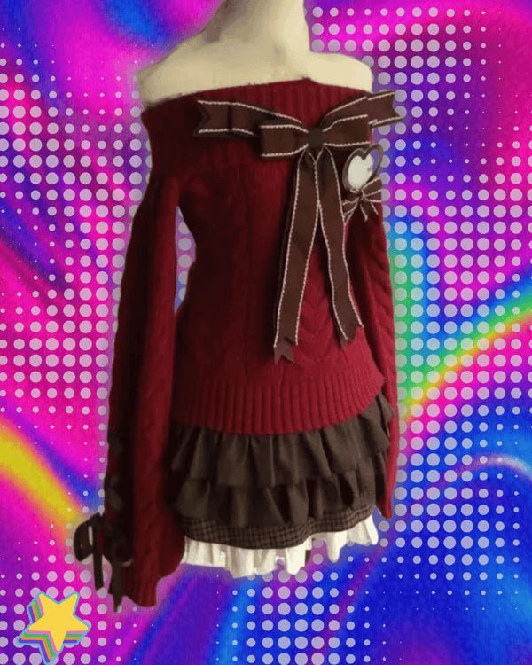 Autumn Winter Sweet Sexy Off Shoulder Knitted Sweater Y2k E-girls Slim Fit Jumpers Casual Long Sleeve Korean Fashion Pullovers