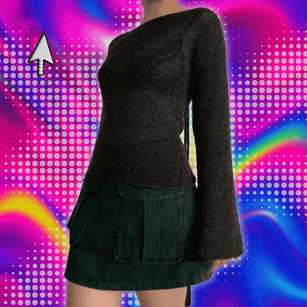 Fashion Women's T-shirt Tie Back Sweaters Long Sleeve Boat Neck Solid Color Knit Pullover Casual Tops Streetwear Y2k Summer Cami