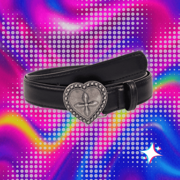 Gothic Fashion Vintage Peach Heart Cross Belt for Women Y2k Belt Diesel Belt for Lady Luxury Designer Jeans Dress Accessories