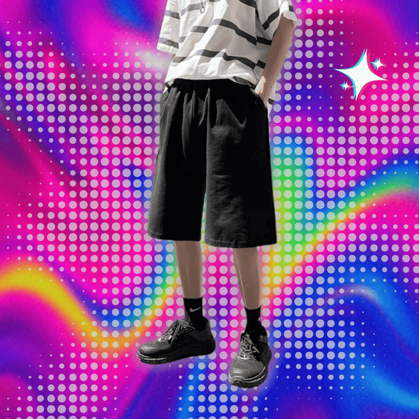 Summer New Y2K Solid Color Cotton Loose Men's Sports Pants Shorts Street Wear Simple Drawstring Straight Casual Shorts Male