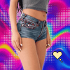 Retro Buddha Short Women Y2K Skirt Goth Hip Hop Pocket Embroidery Retro Blue Loose Denim Shorts Women High Waist Slim Mini Skirt