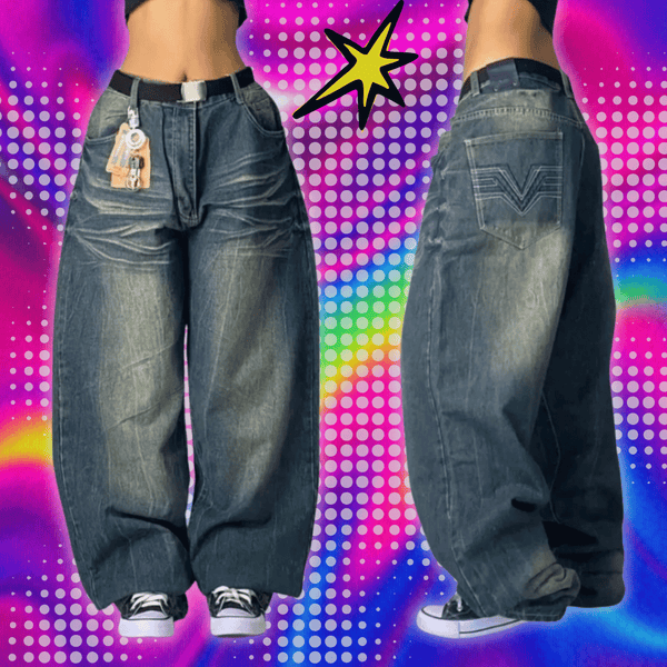 Retro Miss Me Boot Cut Jeans Female Y2K New Blue Jeans Embroidered Wing Pocket Hip Hop Harajuku Gothic Wide Pants Street Wear
