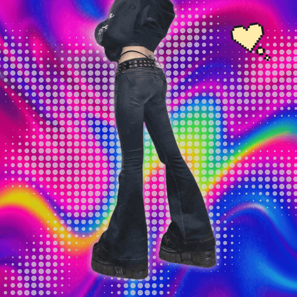 Rockmore Vintage Flare Jeans Women Low Rise Fashion Washed Jean Pants Y2K Aesthetic High Street Denim Trousers Korean Casual New