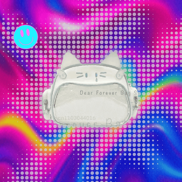 New Y2K Korean Kawaii Cat Ita Bag Cute PU Shoulder Bag Girls Transparent Pocket Harajuku Crossbody Bag Women's Fashion Backpacks