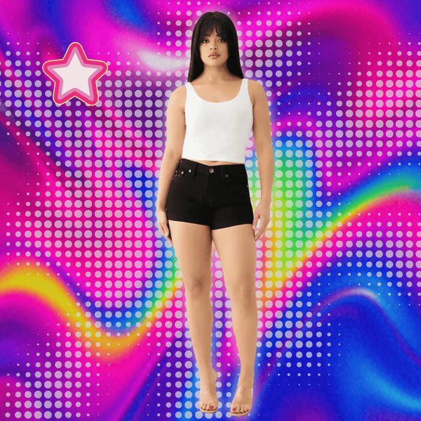 Retro Buddha Short Women Y2K Skirt Goth Hip Hop Pocket Embroidery Sexy Black Loose Denim Shorts Women High Waist Slim Mini Skirt