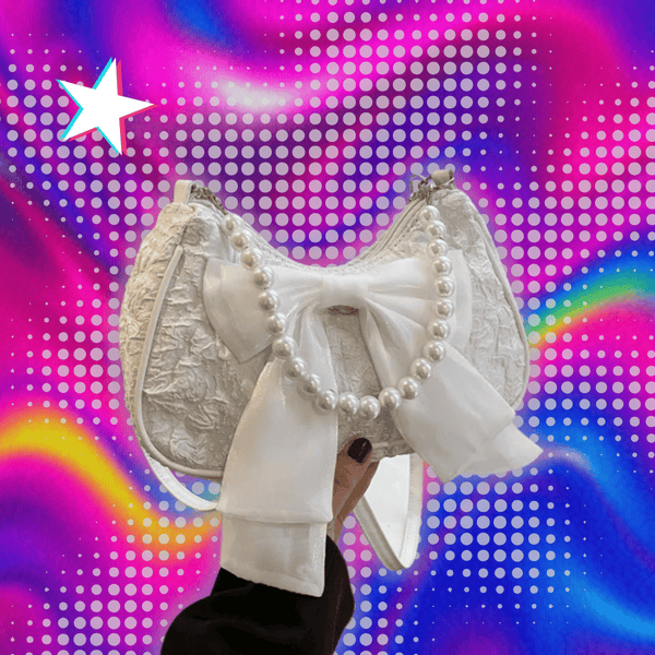 Pearl Female Bag Retro Luxury Designer Handbag Bow Crossbody Bags Fashion Canvas Women's 2023 Trend Shoulder bag Purses