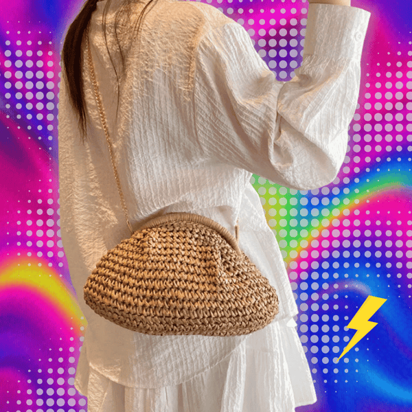 2024 Summer New Straw Weaving Crossbody Bag Fashionable and Casual Shell Bag Women's Shoulder Bag with Excellent Texture