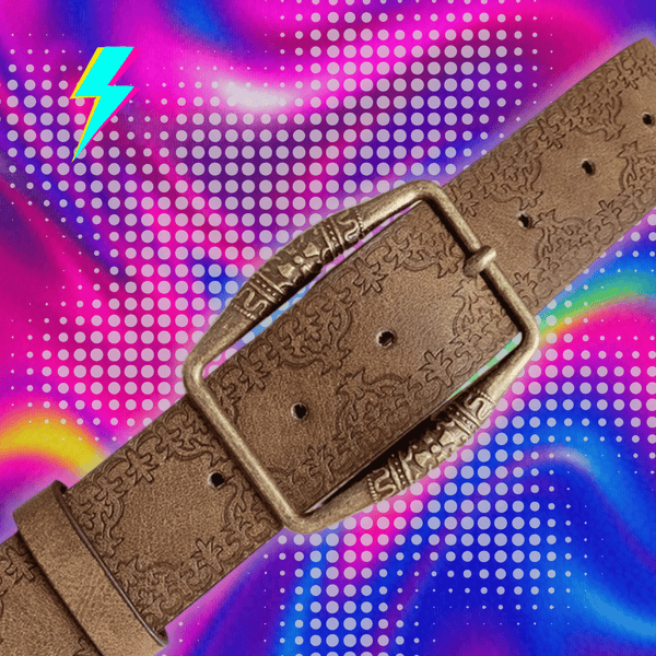 1pc Brown Floral Embossed Belt, Vintage American Y2K Style, DistressedDenim Accessory, Casual Ethnic Artisan Leather Belts For W