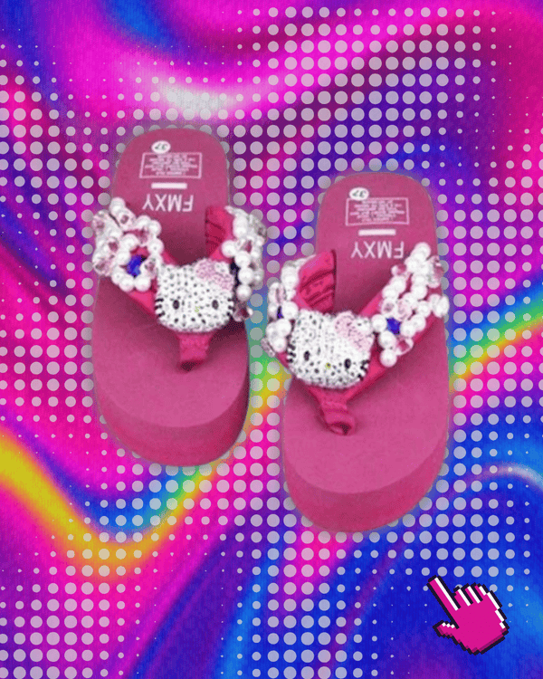 Sanrio Hello Kitty Soft Flip Flop Sandals Y2k Beach Slides Shoes Women Kawaii Casual Wedge High Heels Platform Slippers Ladies