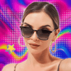 6pcs/4pcs/3pcs Square Small Sunglasses Women Rectangle Frame Purple Colorful Sun Glasses Female Y2K Retro Gradient Shades UV400