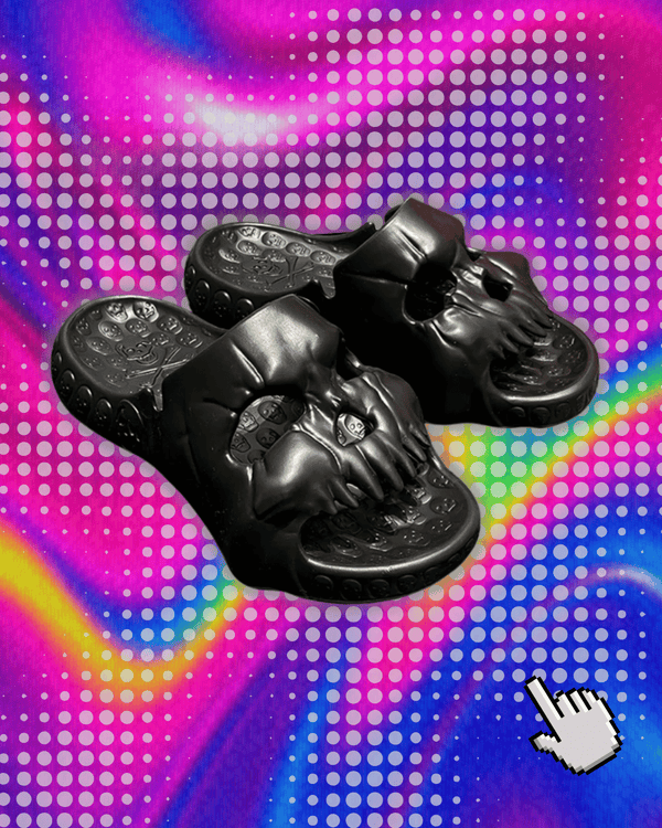 Skull Design Men Slippers Y2K Personalized 2023 Punk Summer Outdoor Slide Thick Sole Platform Beach Non-Slip Male Sandals