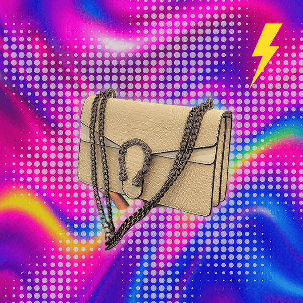 Retro Style Fashion Chain Shoulder Bag for Women Snake Pattern Crossbody Small Square Bag Trendy Accessory