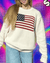Streetwear Y2k Retro Sweater Star Print Long Sleeve Crew Neck Knit Pullover Jumper Top 2000s Vintage Sweater Winter Fall