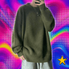 Y2K Solid Color Knit Sweater