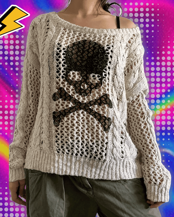 Halloween Women Y2k Fairy Grunge Sweater Pullovers Long Sleeve V Neck Fashion Knitted Top E Girl 2000s Aesthetic Casual Knitwear