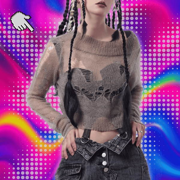 Y2K Ripped Knit Top