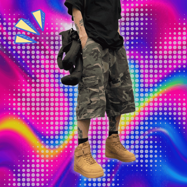 Streetwear Men Women Camouflage Cargo Shorts Summer Vintage Y2k Elastic Waist Outdoor Sports Casual Baggy All-match Wide Pants