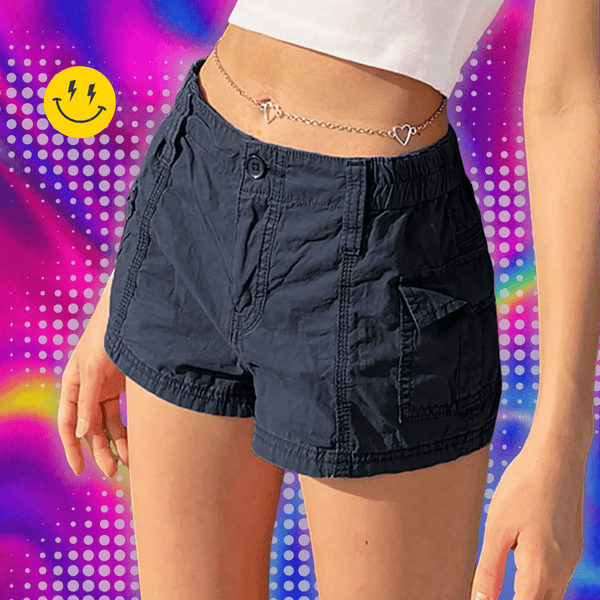 Vintage Women'S Solid Coloured Workwear Black Denim Shorts Breathable Pantalones Cortos Y2k Vintage Streetwear Ropa De Mujer