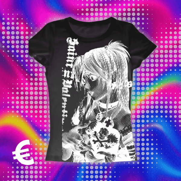 Y2k anime Streetwear O-neck 90s Text Printing Tops Women Harajuku Clothes Simple Vintage Crop Tee Aesthetic emo Casual T-shirt