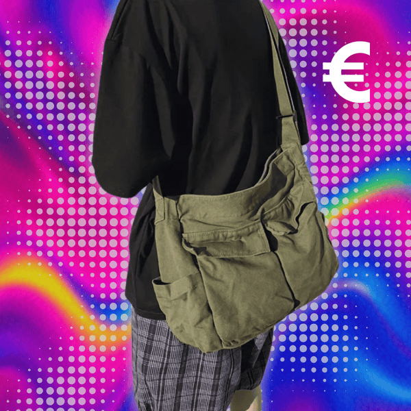 Workwear Canvas Shoulder Bag Large Capacity Retro Messenger Bag New Student Class Messenger Bag
