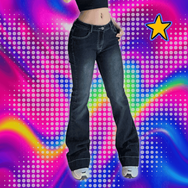 New Flare Jeans Women's Low Waist Trousers Vintage Aesthetic Denim Pants Streetwear Mom Casual Korean Fashion Y2kJeans