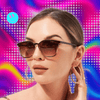 6pcs/4pcs/3pcs Square Small Sunglasses Women Rectangle Frame Purple Colorful Sun Glasses Female Y2K Retro Gradient Shades UV400