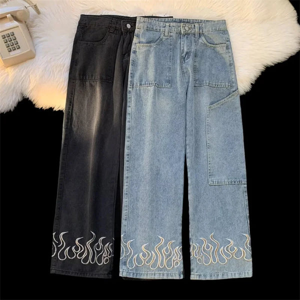 Y2KFlame Printed Jeans