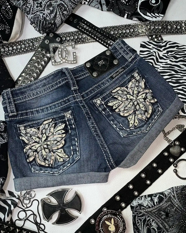 Y2K Oversized Goth Shorts