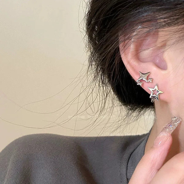 Y2K Hollow Pentagonal Earrings