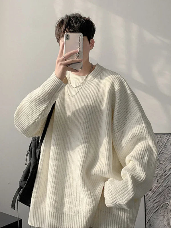 Y2K Solid Color Knit Sweater