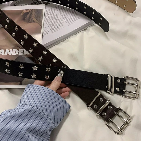 Y2K Punk Rivet Leather Belts